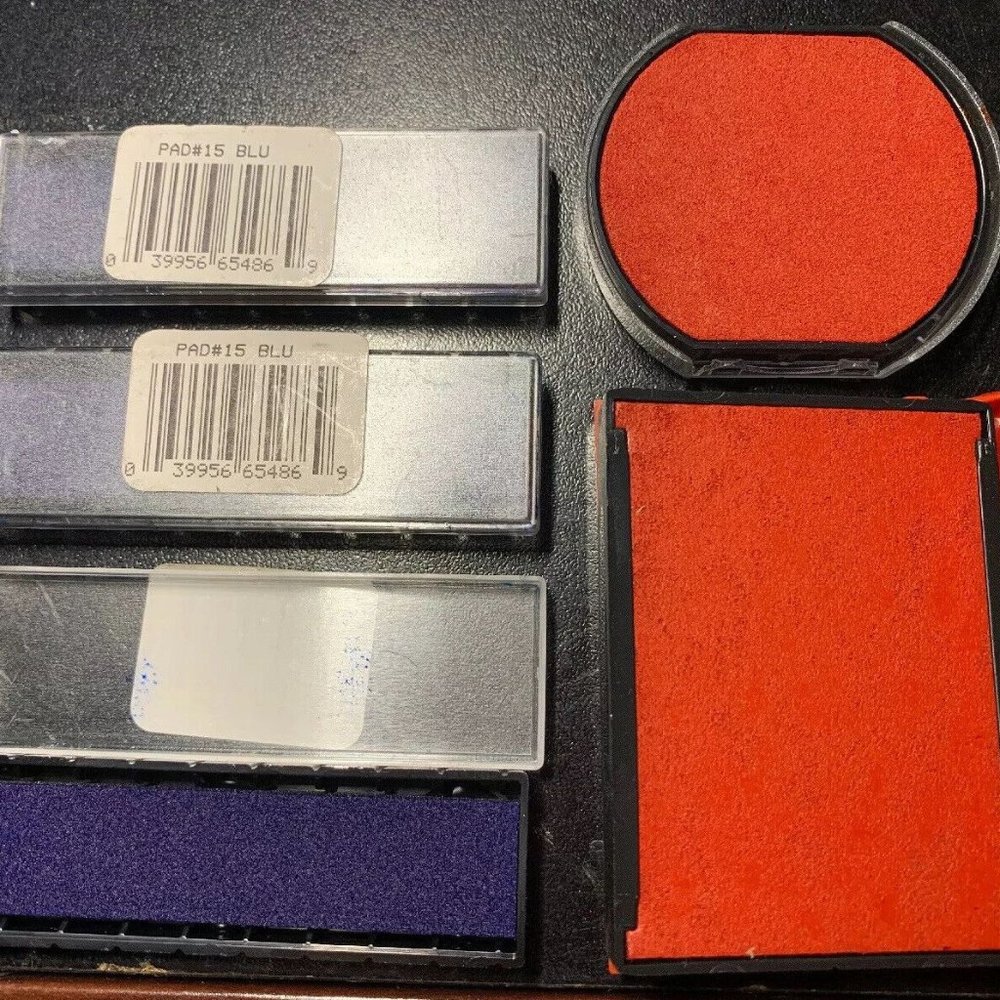 5 Trodat Replacement Ink Pad Lot Red & Blue Ink Stamp Loy 6/46040 & 6/4927 COLOP